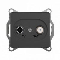 Розетка TV-SAT GLOSSA, проходная, антрацит | код. GSL000798 | Schneider Electric